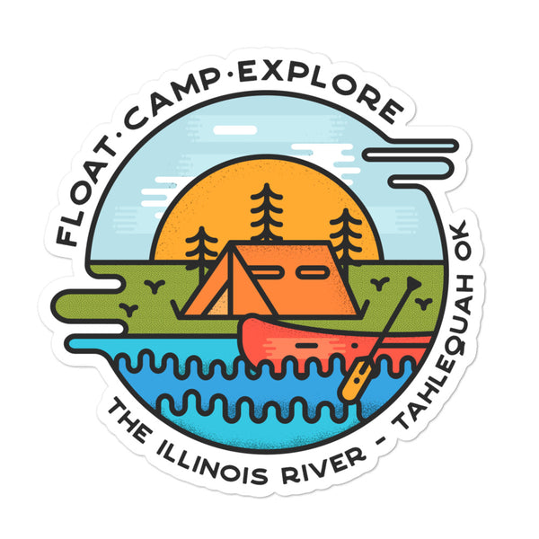 Fload-Camp-Explore Illinois River Sticker